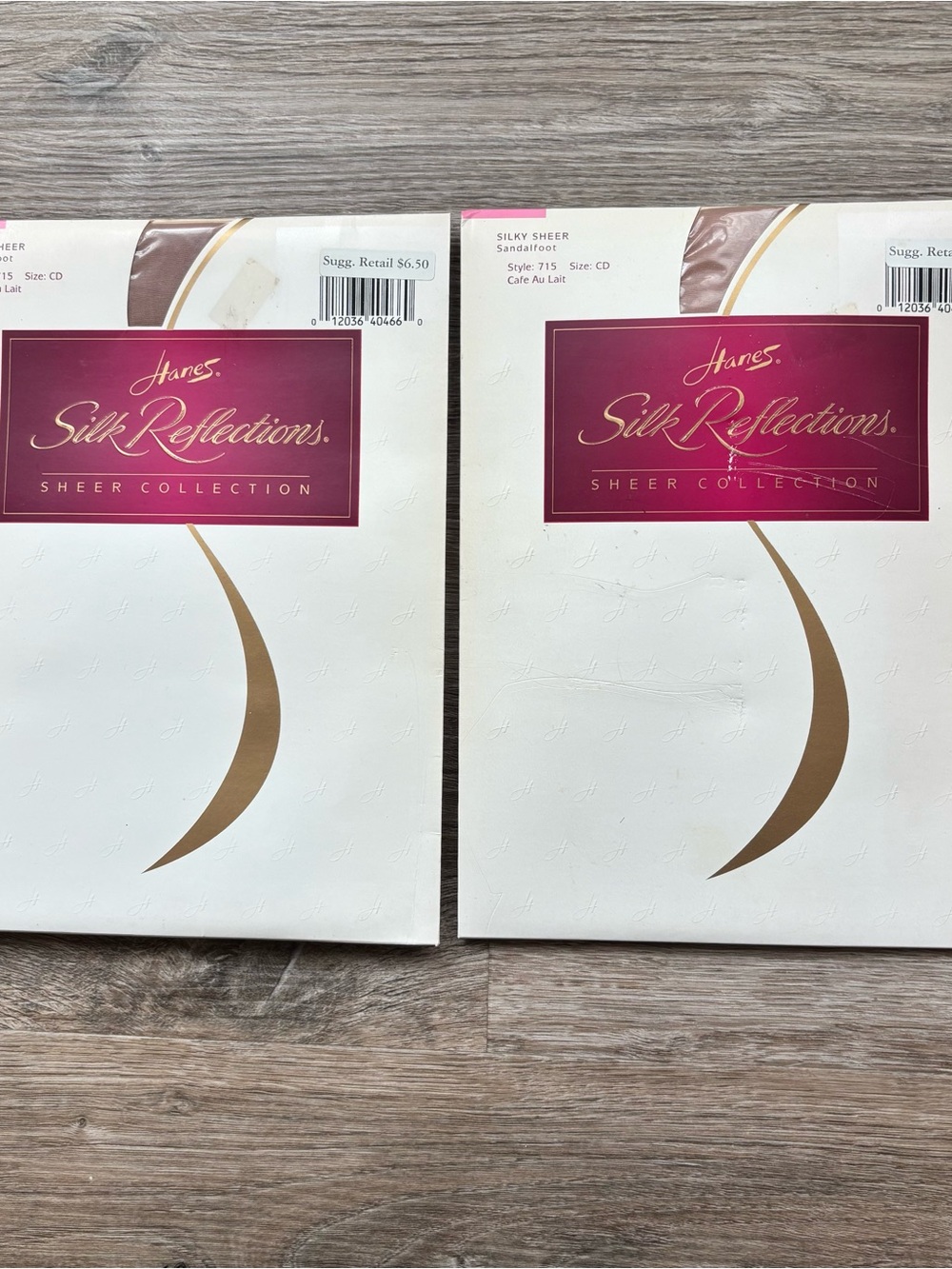Hanes Silk Reflections Sandalfoot Pantyhose Nylons NWT Vintage in Cafe Au Lait